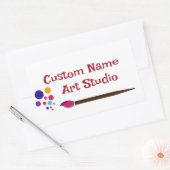 名前をカスタムするアートスタジオアーティストペインター 長方形シール (封筒)