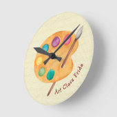 名前をカスタムするアート先生アートクラスギフト絵を描 ラウンド壁時計 (傾斜)