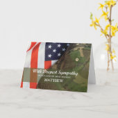 名前をカスタムするアーミー軍隊兵士悔やみや弔慰ハット カード (黄色い花)