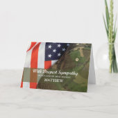 名前をカスタムするアーミー軍隊兵士悔やみや弔慰ハット カード (正面)