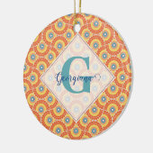 名前をカスタムするアールデコエーゲアンサマーラジアントマンダラ セラミックオーナメント (左)
