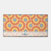 名前をカスタムするアールデコエーゲアンサマーラジアントマンダラ デスクマット (正面)