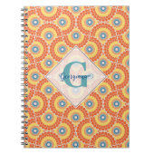 名前をカスタムするアールデコエーゲアンサマーラジアントマンダラ ノートブック (正面)