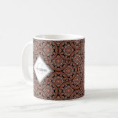 名前をカスタムするアールデコサファリサンセットボホマンダラ コーヒーマグカップ (正面左)