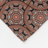 名前をカスタムするアールデコサファリサンセットボホマンダラ フリースブランケット (角)