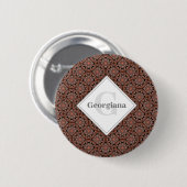 名前をカスタムするアールデコサファリサンセットボホマンダラ 缶バッジ (正面&裏面)