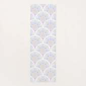 名前をカスタムするアールデコパステルレインボーフローラマンダラ ヨガマット (裏面)