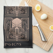 名前をカスタムするアールデコ キッチンタオル (四つ折り)