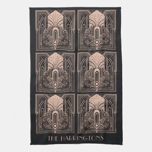 名前をカスタムするアールデコ キッチンタオル (縦)