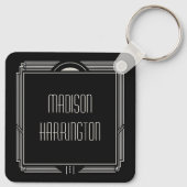 名前をカスタムするアールデコ キーホルダー (裏面)