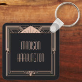 名前をカスタムするアールデコ キーホルダー (裏面)