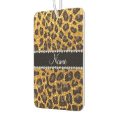 名前をカスタムするイエローグリッターヒョウ柄 カーエアーフレッシュナー (左)