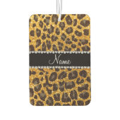 名前をカスタムするイエローグリッターヒョウ柄 カーエアーフレッシュナー (裏面)
