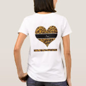 名前をカスタムするイエローグリッターヒョウ柄 Tシャツ (裏面)