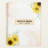 名前をカスタムするイエローサンフラワー2023プランナー プランナー手帳 (正面)