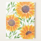 名前をカスタムするイエローサンフラワー プランナー手帳 (裏面)