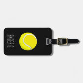 名前をカスタムするイエローテニスボール ラゲッジタグ (正面横)