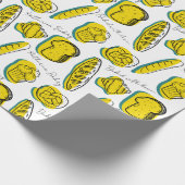 名前をカスタムするイエローベーカリーパターン ラッピングペーパー (角)