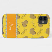 名前をカスタムするイエロー金ゴールド花嫁ハート Case-Mate iPhoneケース (裏面(横))