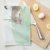 名前をカスタムするイタリアングレイハウンドペット キッチンタオル (四つ折り)