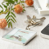 名前をカスタムするイタリアングレイハウンドペット キーホルダー (側面)