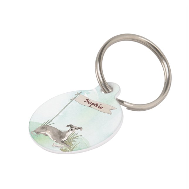 名前をカスタムするイタリアングレイハウンドペット ペット　ネームタグ (側面)