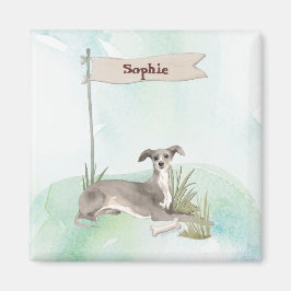 名前をカスタムするイタリアングレイハウンドペット マグネット