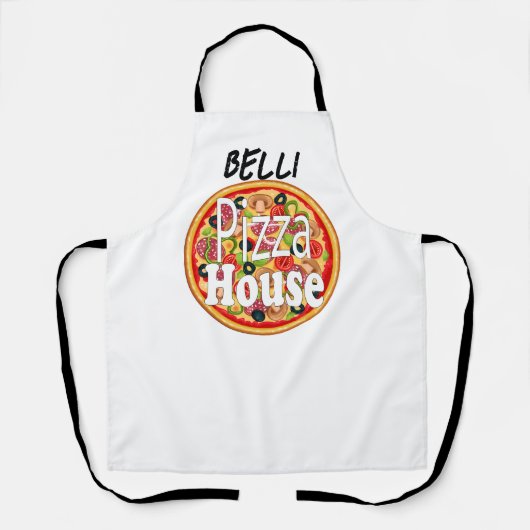 名前をカスタムするイタリアンピザハウスアダルトエプロン エプロン (正面)