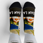 名前をカスタムするイタリアン湖 ソックス (上部)