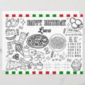 名前をカスタムするイタリアン誕生日着色シート (正面/裏面)