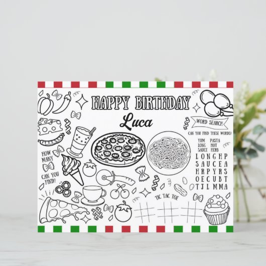 名前をカスタムするイタリアン誕生日着色シート (スタンド正面)