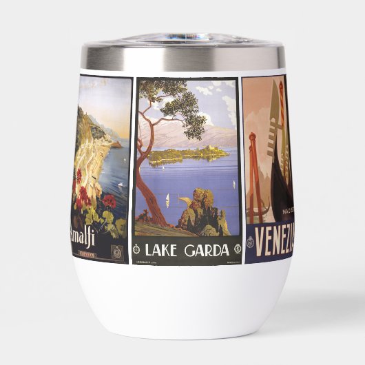 名前をカスタムするイタリアヴィンテージトラベルコラージュ (正面)