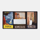 名前をカスタムするイタリアヴィンテージトラベル デスクマット (キーボード&マウス)