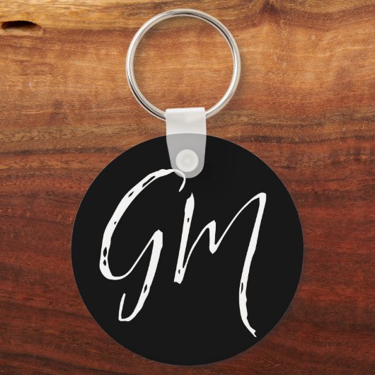 名前をカスタムするイニシャルパーソナライズされた2文字 キーホルダー (裏面)