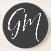 名前をカスタムするイニシャルパーソナライズされた2文字 コースター (正面)
