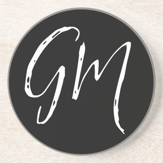 名前をカスタムするイニシャルパーソナライズされた2文字 コースター (正面)