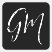 名前をカスタムするイニシャルパーソナライズされた2文字 スクエアシール (正面)