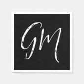 名前をカスタムするイニシャルパーソナライズされた2文字 スタンダードカクテルナプキン (正面)