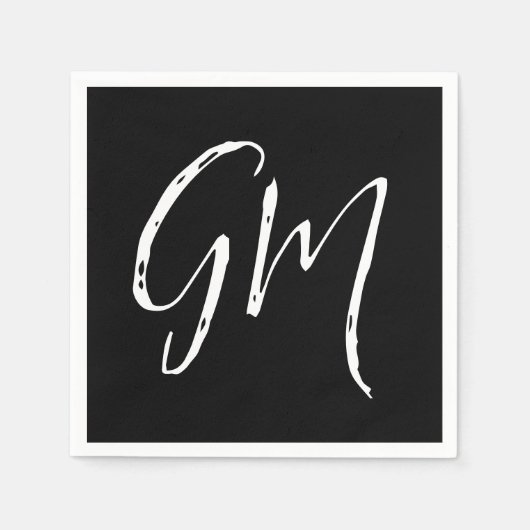 名前をカスタムするイニシャルパーソナライズされた2文字 スタンダードカクテルナプキン (正面)