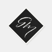 名前をカスタムするイニシャルパーソナライズされた2文字 スタンダードカクテルナプキン (角)