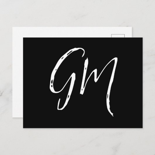 名前をカスタムするイニシャルパーソナライズされた2文字 ポストカード (正面/裏面)