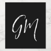 名前をカスタムするイニシャルパーソナライズされた2文字 ワインラベル (シングルラベル)