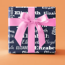 名前をカスタムするイニシャルモノグラムブルーホワイトギフト