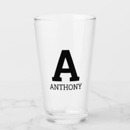 名前をカスタムするイニシャルモノグラム文字タンブラーガラス タンブラーグラス