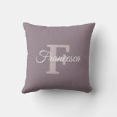 名前をカスタムするイニシャル文字Fモダンハンドスクリプト クッション (裏面)