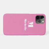 名前をカスタムするイニシャル無地のカラーピンク Case-Mate iPhoneケース (裏面(横))