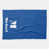 名前をカスタムするイニシャル無地の色 キッチンタオル (横)