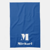 名前をカスタムするイニシャル無地の色 キッチンタオル (縦)