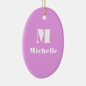 名前をカスタムするイニシャル無地の色 セラミックオーナメント (右)
