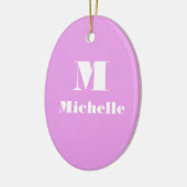 名前をカスタムするイニシャル無地の色 セラミックオーナメント (左)